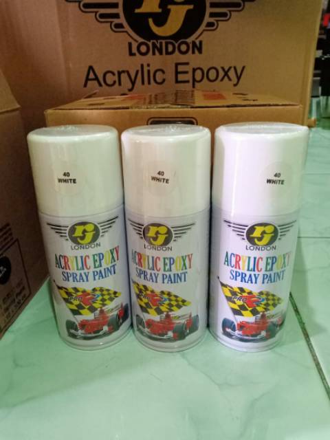 Pilox Pilok Cat Semprot RJ London Erje 300 cc - White / Putih Mengkilap / Putih Glossy (40)