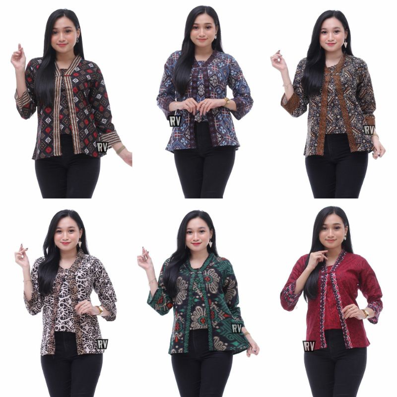 BAJU BATIK WANITA MODERN MONALISA GENES M,L,XL asli PEKALONGAN