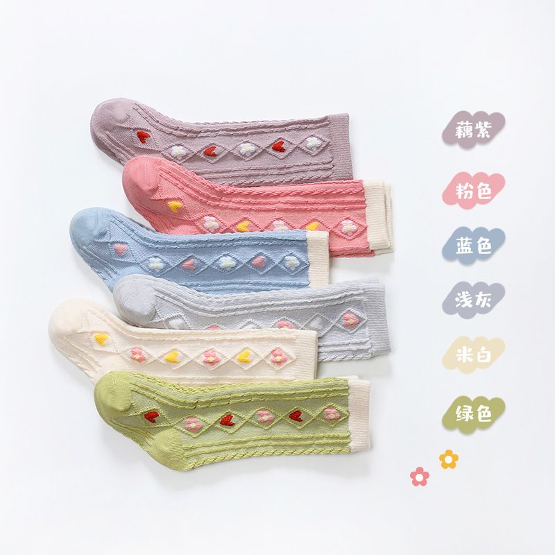 (Pimenova) Kaos Kaki Motif Bunga Bahan rajut  kaos kaki panjang anak perempuan baby girl