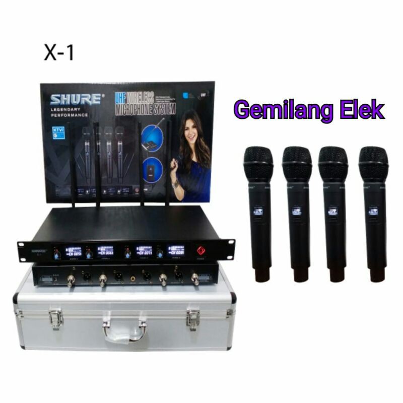 Mic Wireless SHURE X I HH ( 4 mic pegang + koper )