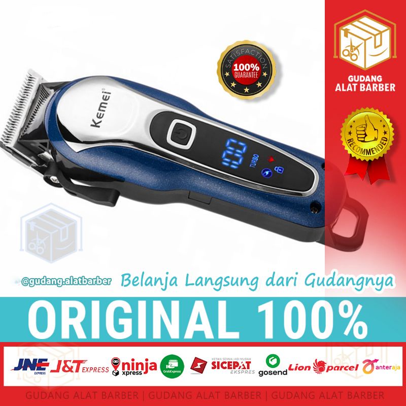 Hair Clipper Kemei KM-1995 Alat Cukur Pangkas Rambut Elektrik Profesional dengan Baterai Lithium-ion 2000mAh