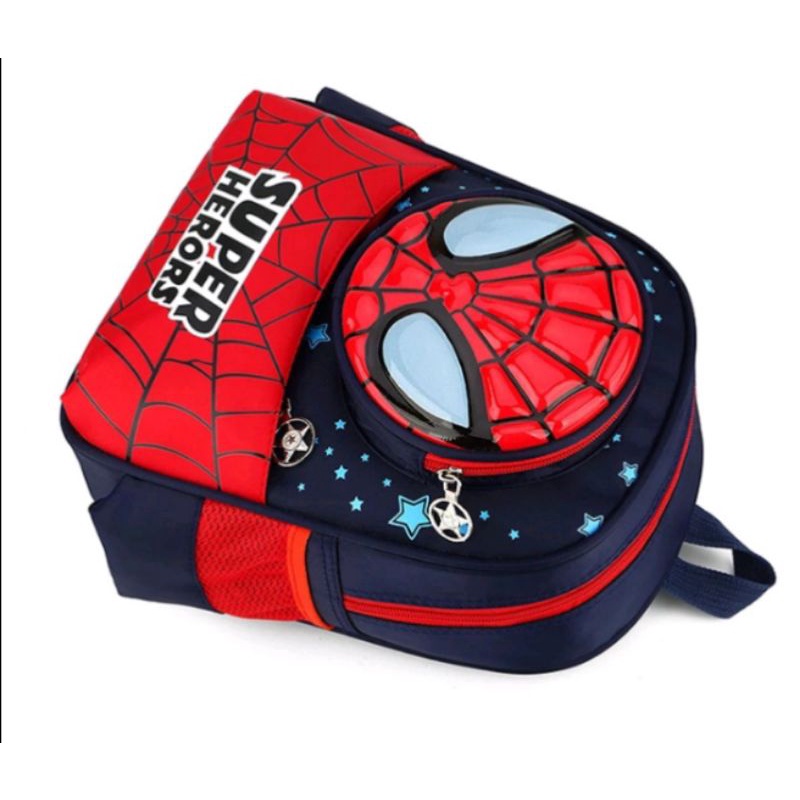 DAEYBAG-TAS RANSEL ANAK PAUD/TK/SD MOTIV PRINT SUPER HERO SAKU DEPAN BULAT