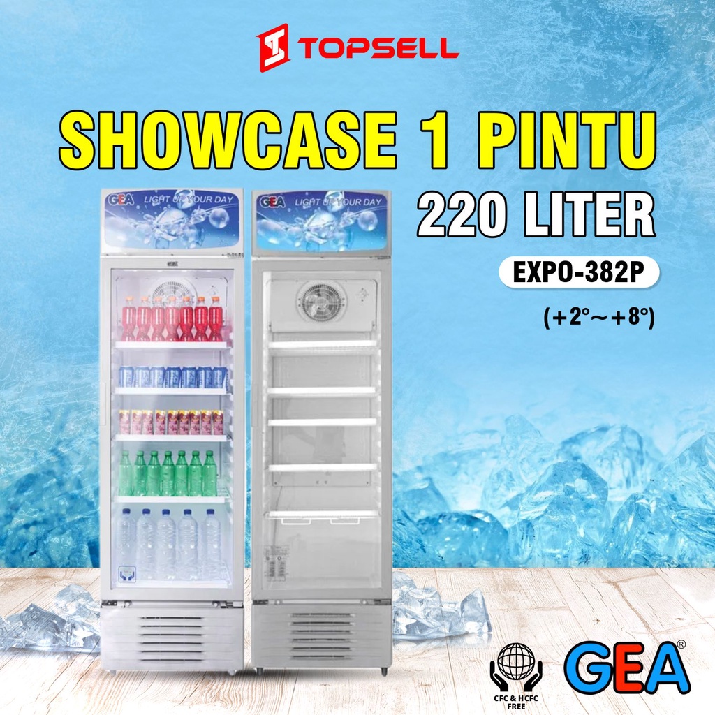 Jual Showcase GEA 1 Pintu EXPO-382P 220 Liter Gratis Ongkir | Shopee ...