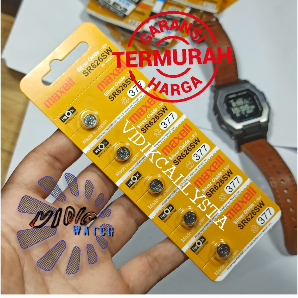 ORIGINAL BATERAI JAM TANGAN MAXEL 377 626 SR626SW SR626 AG4 LR66 SR-626 SR626 L626F L626 LR626 ORIGINAL BATRE BATREI BATERAI KANCING JAM