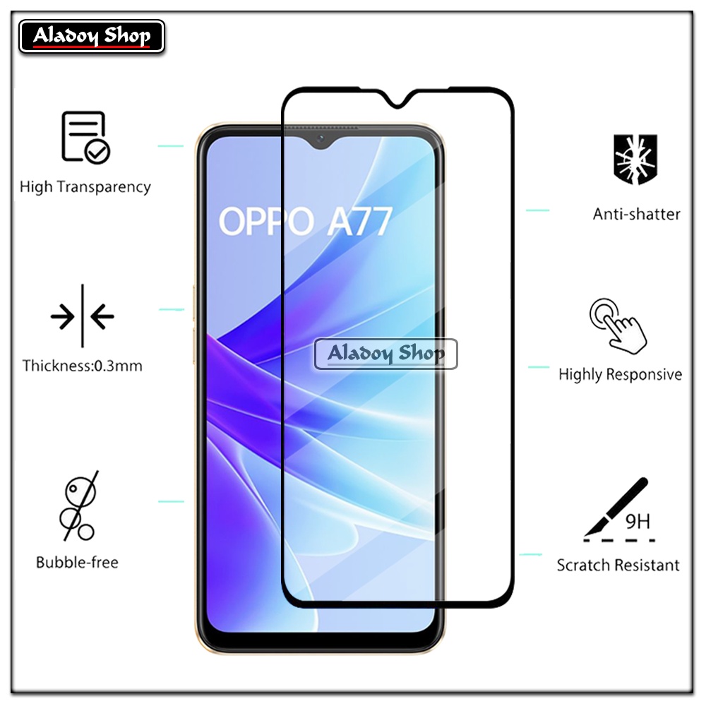 PAKET Tempered Glass + Skin Carbon Film 3D Oppo A77 4G / Oppo A77S 4G 2022