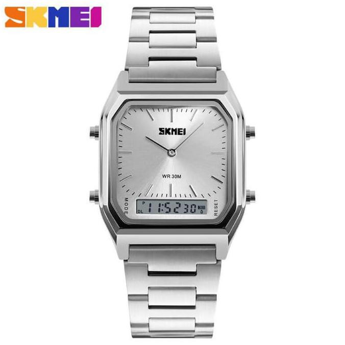 Jam Tangan Wanita Cewek Original SKMEI casio Rantai Water Resist Awet - Putih