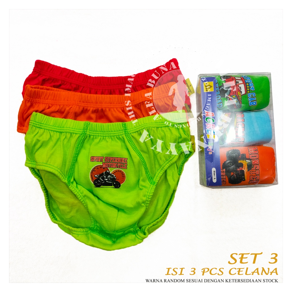 3 Pcs Celana Dalam Anak Laki-laki AGREE BOYS AB2X-AGB-M Soldiers CD Boys Underwear