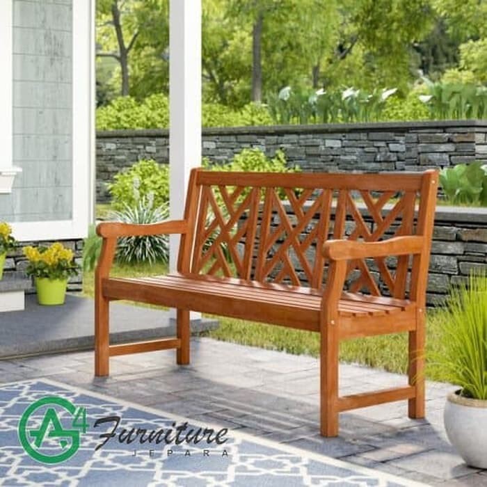 Bangku Taman Kayu Jati Delaplaine