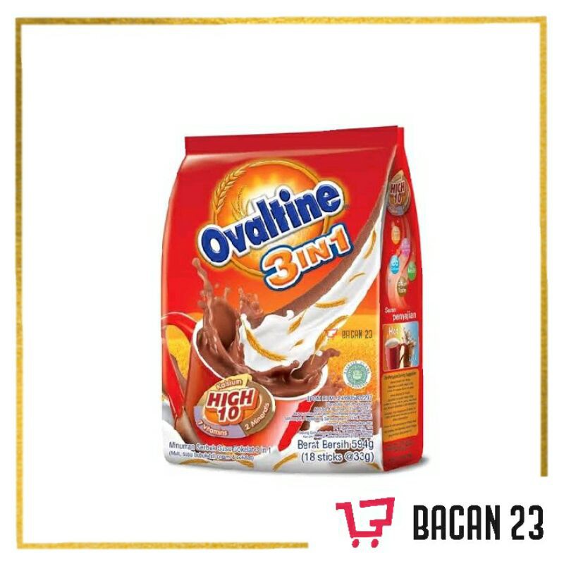 

Ovaltine 3in1 (18pcs x 33gr) / Susu Cokelat Bubuk Formula / Bacan 23 - Bacan23