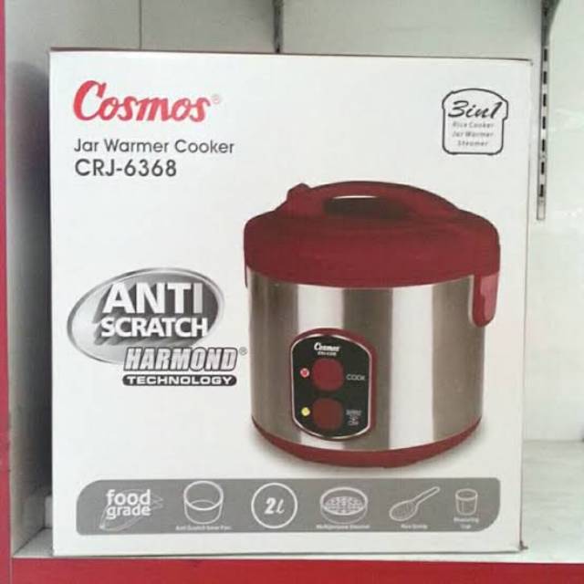 Rice Cooker Magic Com Cosmos CRJ 6368 Harmond Body Stainless Original Baru dan Bergaransi Resmi