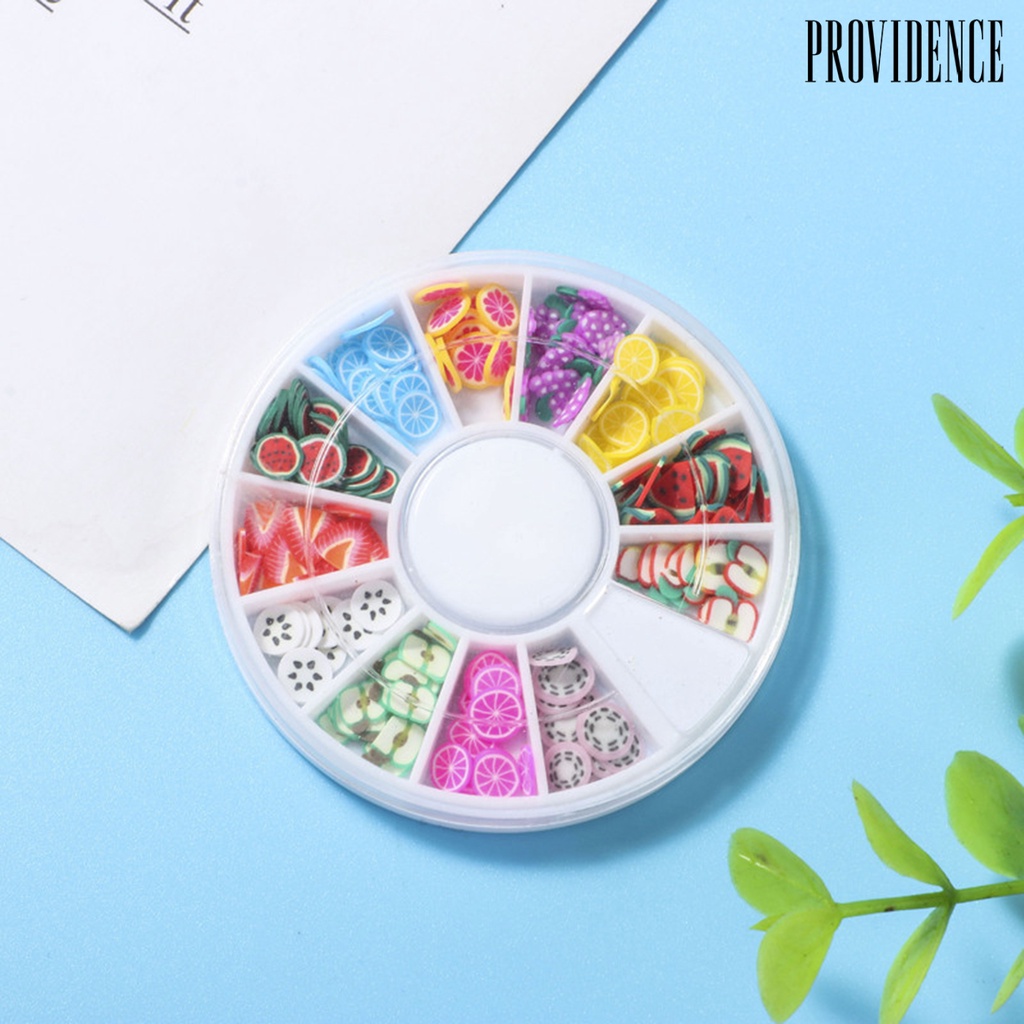 Providence 1 Kotak Hiasan Nail Art Diy Bentuk Buah / Bunga 3d Bahan Polymer Charms