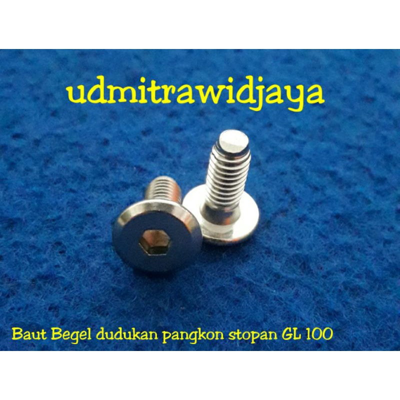 Baut begel stopan 1set 4pcs stainless anti karat BEGEL GL100 baut untuk DUDUKAN PANGKON STOPAN Gl 100 gl cepek baut variasi jcbc stainless stell SS