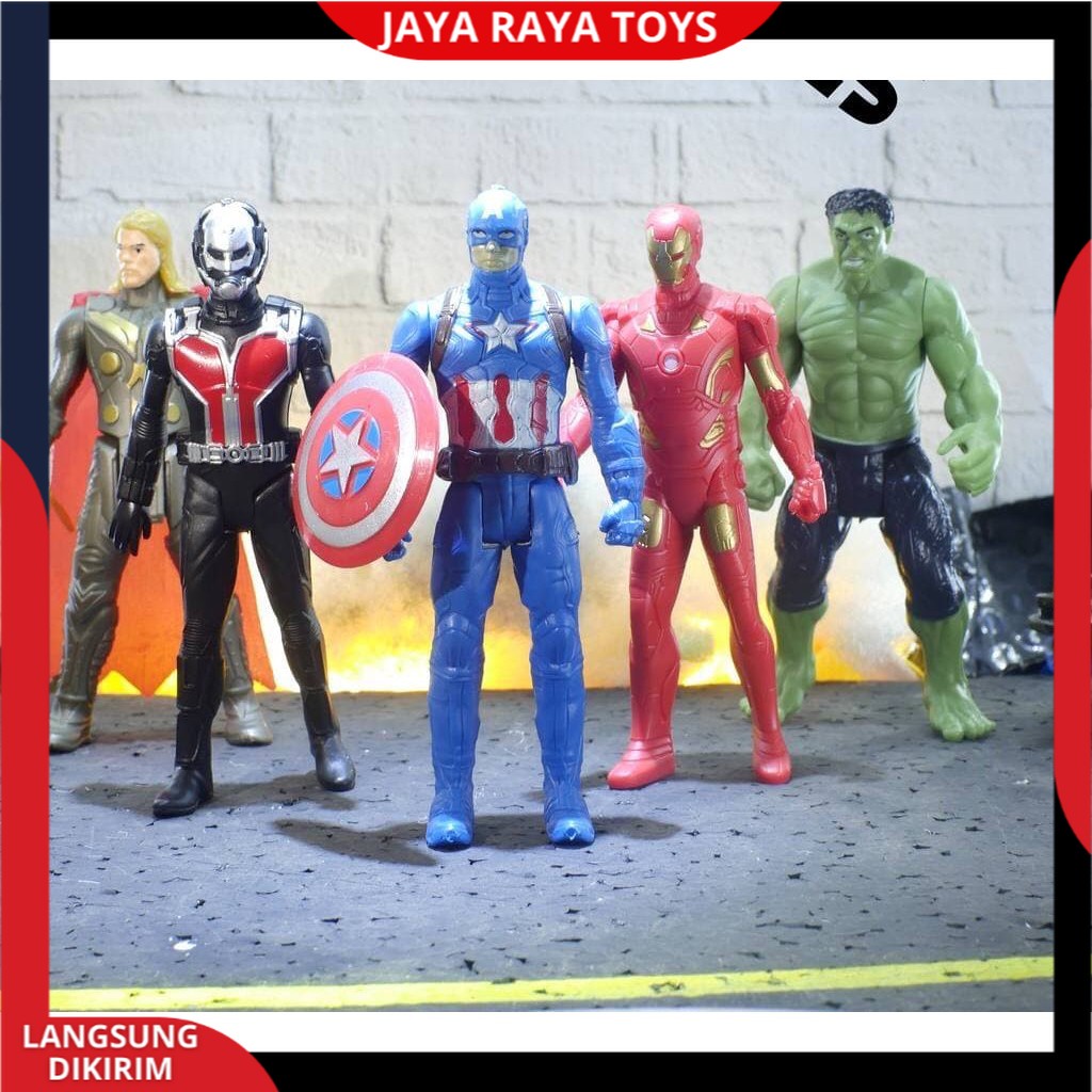 MAINAN ANAK ROBOT FIGURE Marvel Avengers 5 in1 TERMURAH IRONMAN THOR CAPT AMERICA HULK ANTMAN SNI