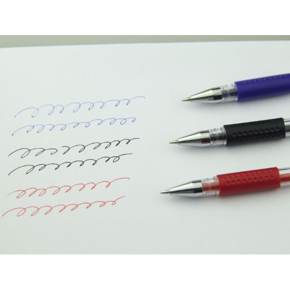 Pulpen Warna Hitam Biru Merah  Gel 0.5 mm