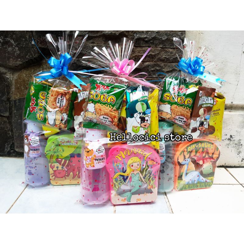 

PARCEL BINGKISAN SNACK + LUNCH BOX + BOTOL MINUM KEMASAN ULANG TAHUN