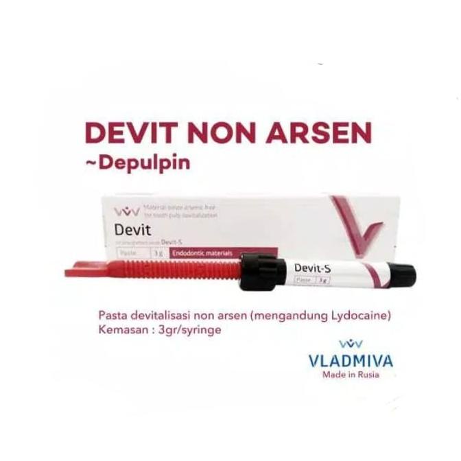 devit S / devitalisasi non arsen / devitec / depulpin