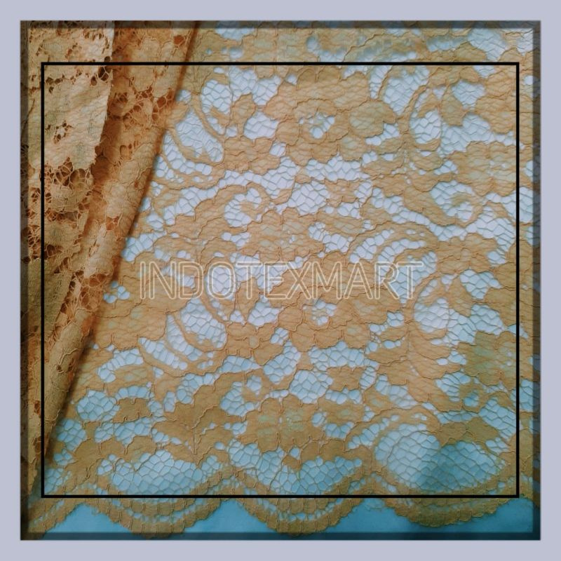 Kain Brokat Meteran Kuning Kunyit/Kain brokat premium import murah