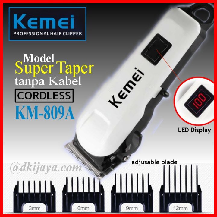 KEMEI KM 809A - ALAT CUKUR CUKURAN RAMBUT LED DISPLAY KM809A KM-809A ORIGINAL