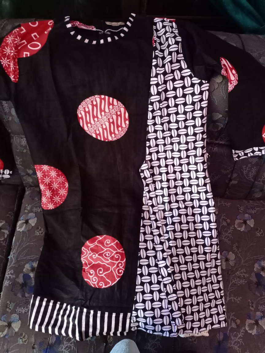 Terlaris Serut Genes Jelita Tunic Navbor Yelbor Whitbor Creambor Tunik Batik Modern Hrb030 Dolbi Dob