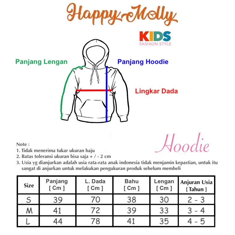 Hoodie [ Orange ] Baju Jaket Fashion Anak Laki-laki &amp; Perempuan [ Usia 2 - 5 Tahun ] HM777