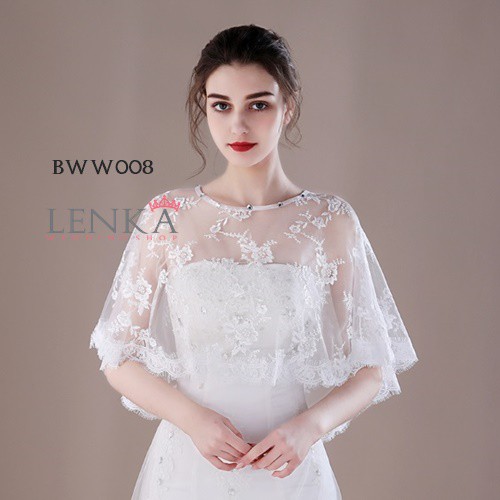 [READY STOCK] BOLERO PENGANTIN PESTA RENDA BROKAT AKSESORIS WEDDING BWW008