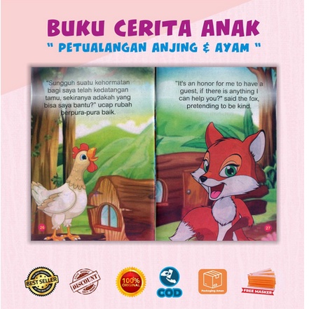 Buku Anak-Cerita Anak-Dongeng Binatang-Lengkap &amp; Murah-Bilingual Full Colour Lebah Dan SemuT SJ REGULER