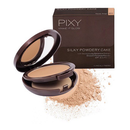 Pixy Make It Glow Silky Powdery Cake - 401 Sandy Beige