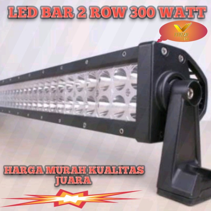 led bar lampu sorot tembak mobil light bar offroad 2 row 300 W 12/24 V
