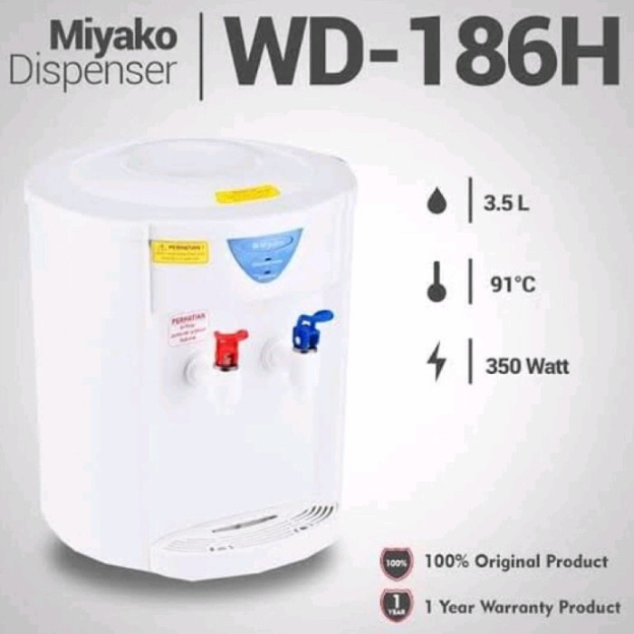 Miyako Water Dispenser Panas Normal WD 186H  186 H Dispenser Galon Atas  Hot Normal