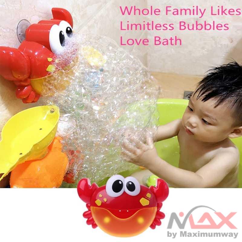 Dispenses Mandi Bayi Balita Boneka gelembung sabun otomatis dengan musik Bubble Crab Pembuat Gelembung Sabun Balon Otomatis dengan Musik Mainan anak sabun mandi Bubble Machine Music Bathtub Soap Machine Automatic Bubble Maker Baby Bathroom Funny Toy