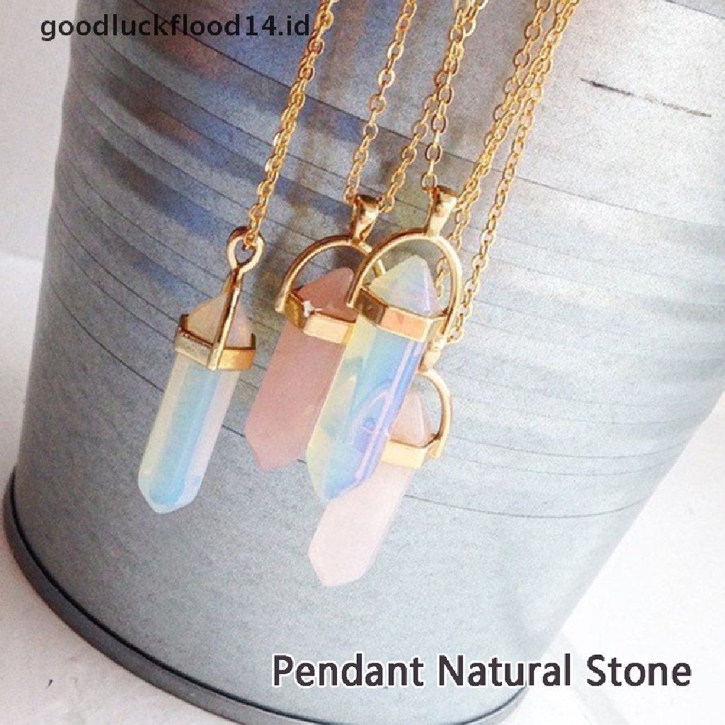 [OOID] 1pcs Natural Crystal Stone Collarbone Necklace Stone Volcanic Rock Pendant ID