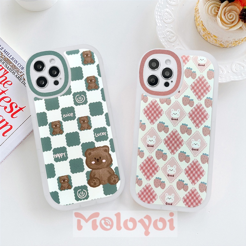 Soft Case Tpu Transparan Motif Kelinci / Strawberry / Beruang Untuk IPhone 11 / 12 / 13pro Max / 7 / 8 / 6 / 6splus / X / XS Max / SE 2020