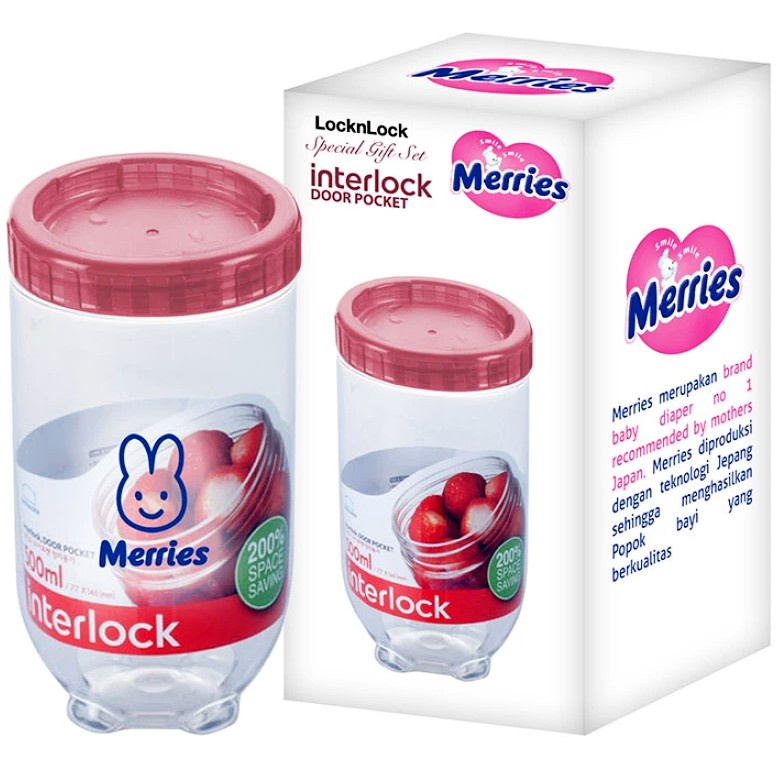 LOCK &amp; LOCK LOCK&amp;LOCK INL203 / INL 202  Interlock Round Container Toples 500 ml / 280 ml