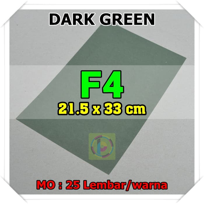 

Jual Kertas Karton Jasmine Uk. F4 DARK GREEN HIJAU TUA Berkualitas