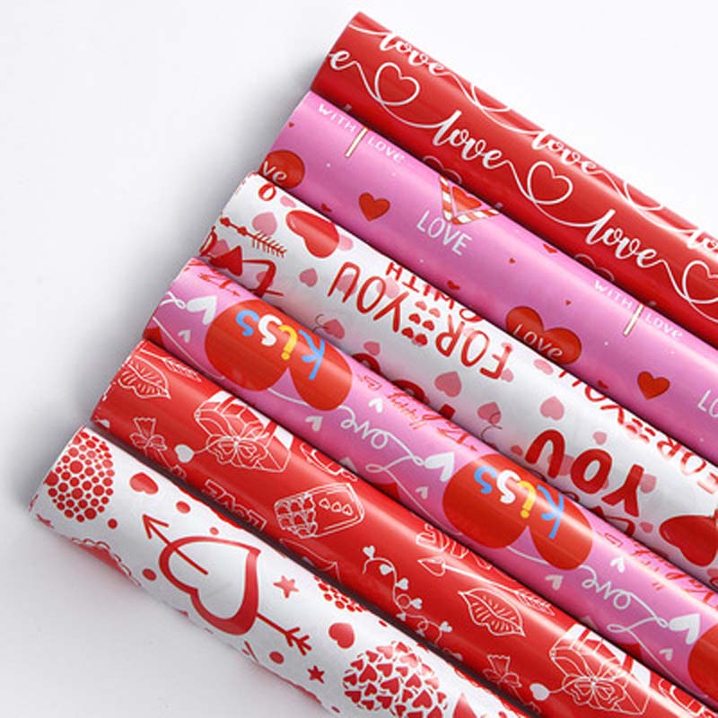 50*70cm DIY Love Heart Gift Wrapping Paper Birthday Gift Flower Bouquet Wrapping Papers for Valentine's Day Birthday Wedding Party Decor