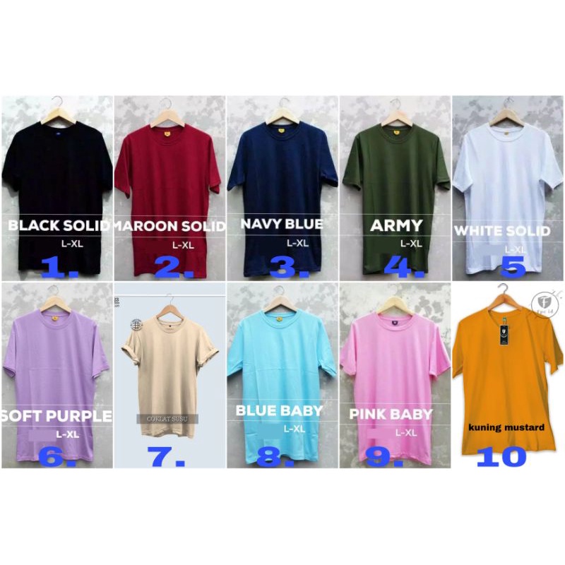 KAOS POLOS KATUN COMBED 30s /KAOS POLOS UNTUK SABLON / KAOS PERSATUAN / KAOS REUNIAN