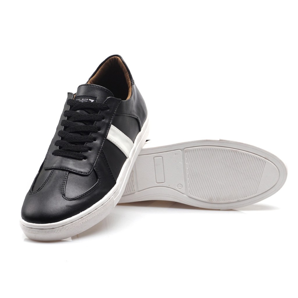 CROWD BLACK |Reyl x FORIND| Sepatu Putih Casual Sneakers Kasual Polos Original Pria Cowok Footwear