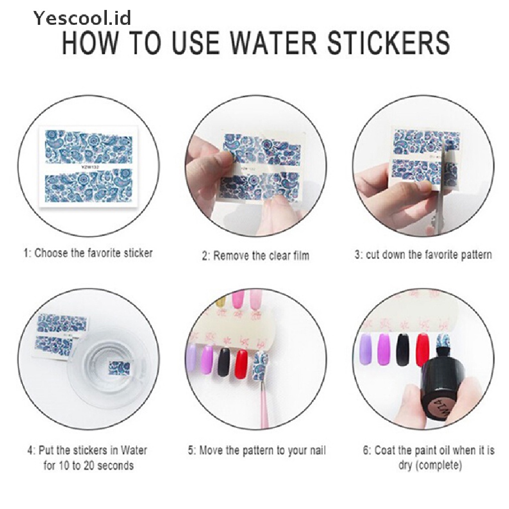 2 Pcs Stiker Kuku Desain Serigala slider Dengan Perekat Untuk Dekorasi manicure