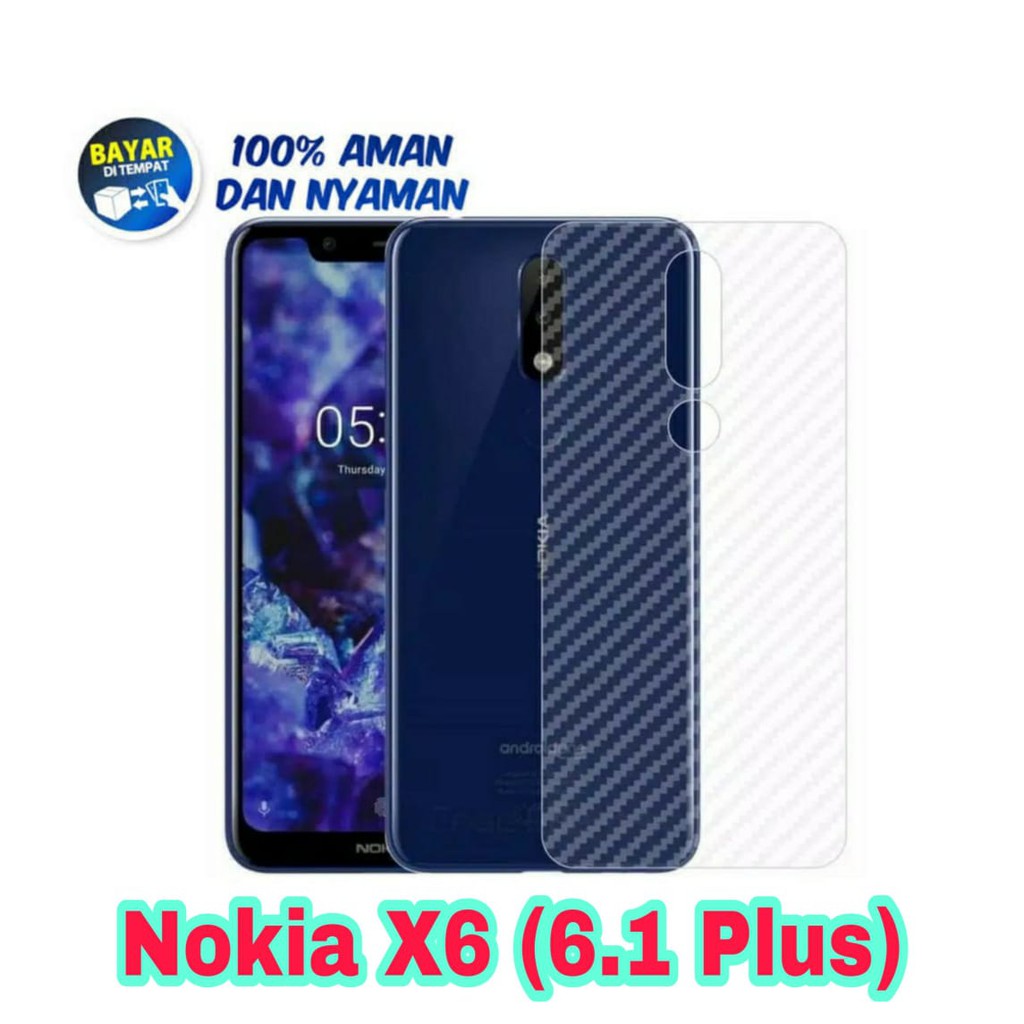 GARSKIN NOKIA X6 / 6.1 PLUS BACK SCREEN PROTECTOR SKIN CARBON NOKIA X6 6.1 PLUS