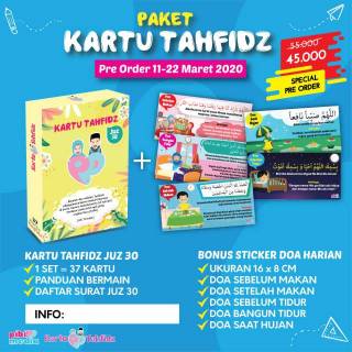 FLASH CARD KARTU TAHFIDZ BONUS STIKER DOA HARIAN edukasi 