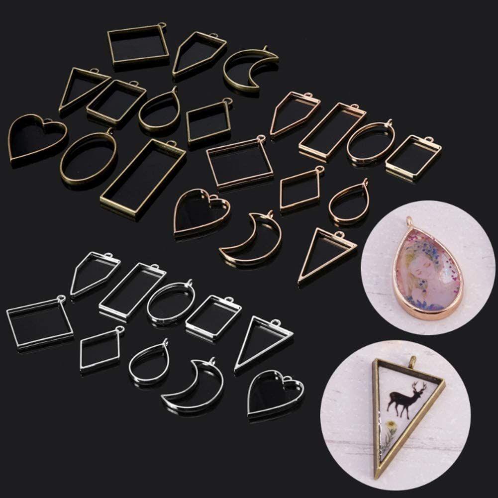 Lily 10 /30pcs Liontin Bingkai Fashion Kalung Membuat Perhiasan Geometris