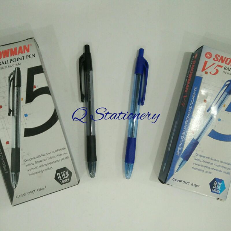 

Pulpen tinta biru V5 Snowman - Q Stationery