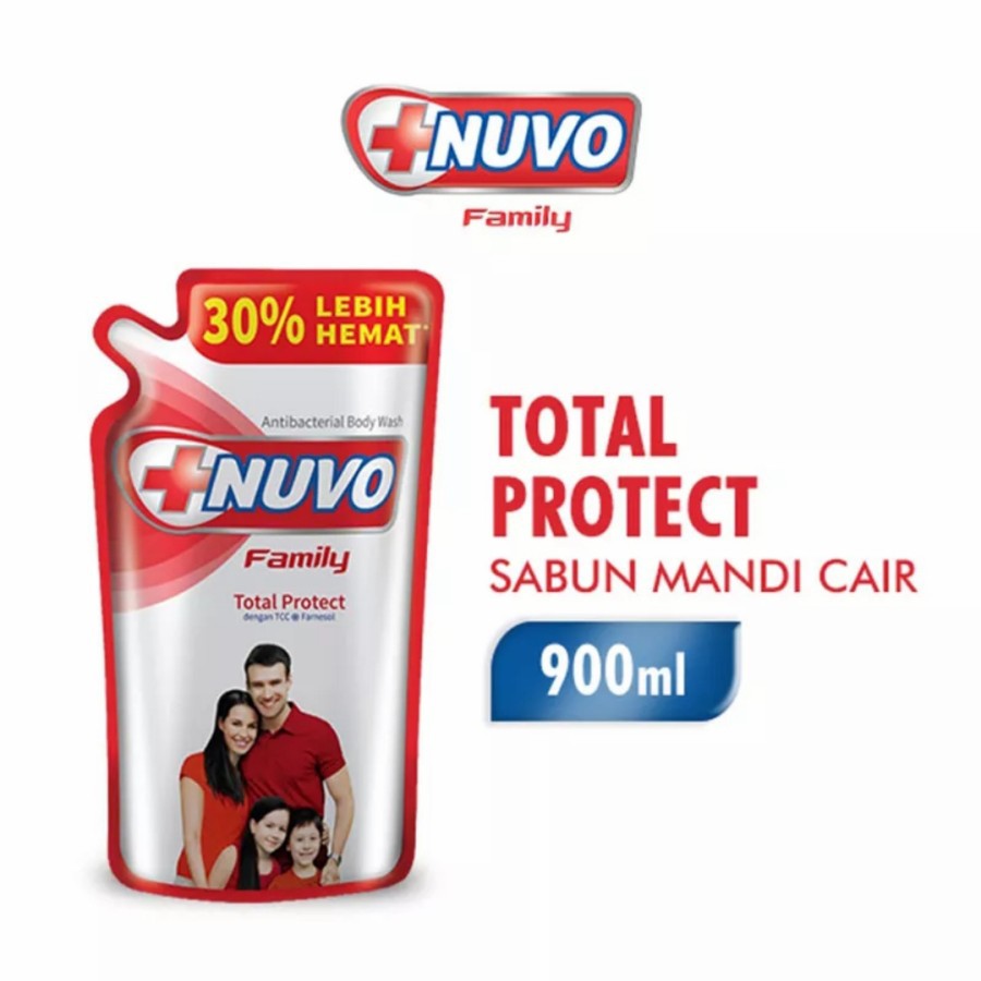 NUVO FAMILY BODY WASH TOTAL PROTECT ANTIBACTERIAL      REFILL 825ml