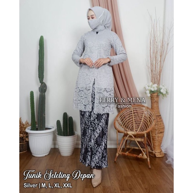 Kebaya tunik brokat BUSUI seleting depan kebaya moderen/ seteln kebaya tunik/kebaya terbaru/kebaya wisuda/kebaya pesta/kebaya kondangan/kebaya murah /kebaya tunik navy