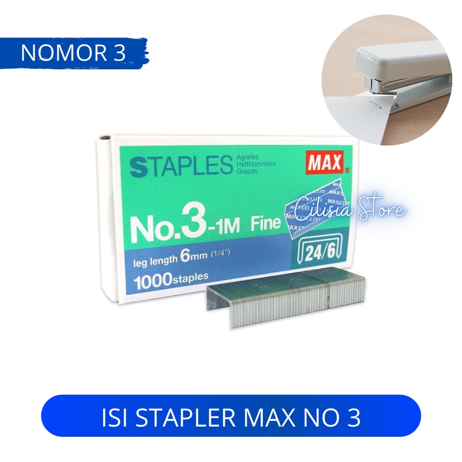 Isi Staples Max Besar Nomor 3 Stapler Max Untuk HD-50