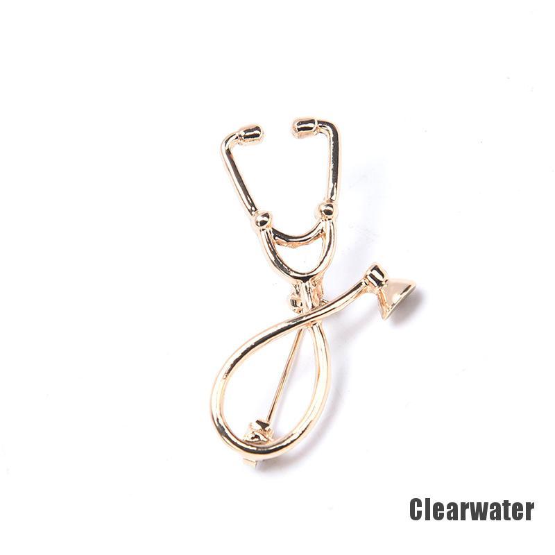 Bros Pin Desain Stetoskop Medis Untuk Dokter Perawat-Gold