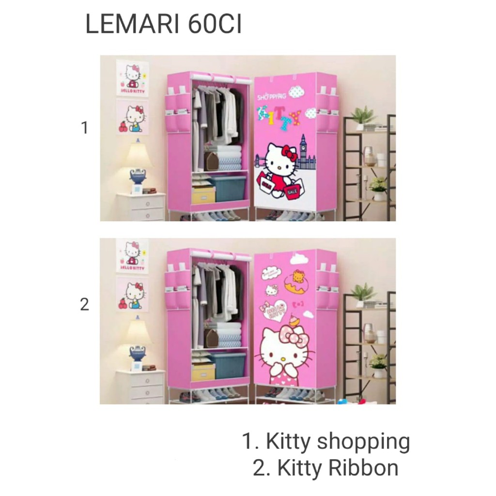 Lemari pakaian/lemari baju/ lemari plastik anak portable/ (L:60 ) 3kg- 60 CI buka ATAS,SHENAR