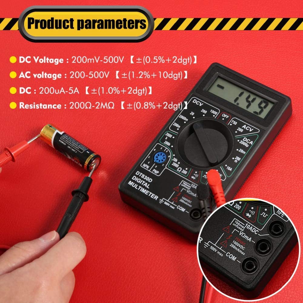 [Bayar Di Tempat]EELIC Multitester / avometer / Multimeter Digital DT830 + Baterai Siap Pakai Paket Lengkap Multimeter Digital Murah ASLI ADA BUZZERNYA + BONUS BATERAI Multitester Digital / EELIC Multitester - Avometer - Multimeter Digital DT830D