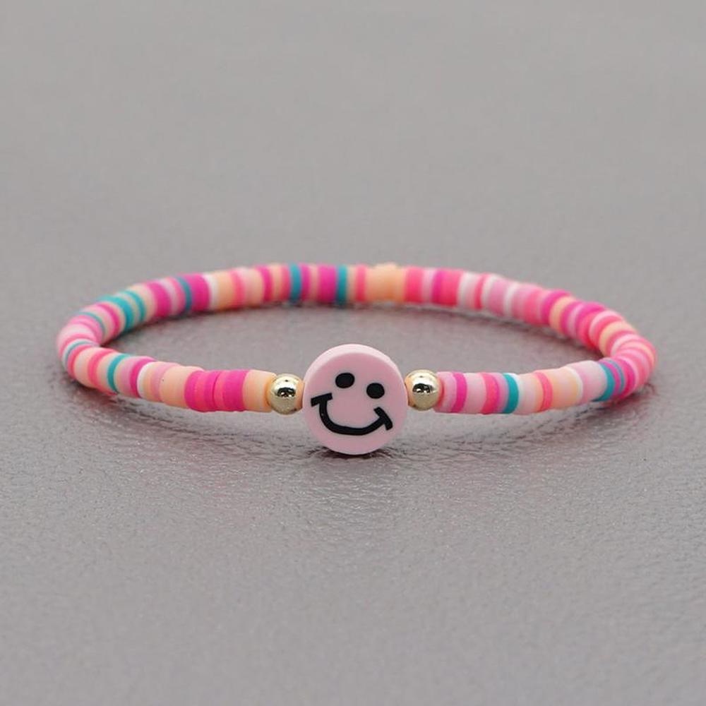 Colorful Clay Bracelet Sweet Fashionable Simple Childlike Small Fresh Multi-color Smiley Couple Bracelet