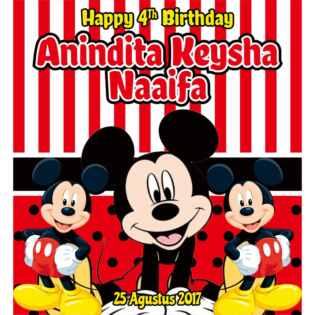 Tas Ultah Mika Full 25 x 18 x 23-Mikeymouse